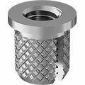 Bsc Preferred Aluminum Flanged Screw-to-Expand Insert for Plastic M4 x 0.7mm Thread 7.14mm Installed Length, 25PK 90741A250